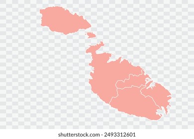 Malta Map salmon Color Background quality files png