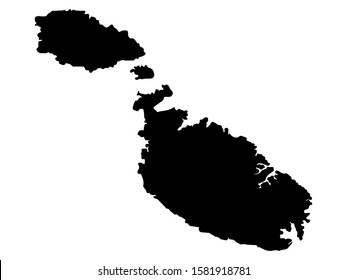 Malta Map Silhouette Vector illustration Eps 10