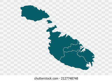 Malta Map Teal Green Color on Backgound png