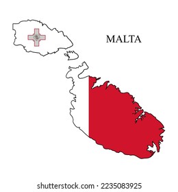 Malta map vector illustration. Global economy. Famous country. Southern Europe. Europe.