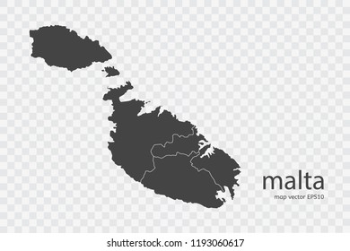 malta map vector, isolated on transparent background