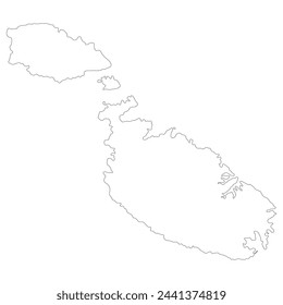 Malta map. Map of Malta in white color