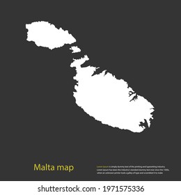 Malta map white color High Detailed on dark background. Abstract design vector illustration eps 10