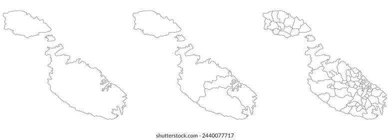 Malta map. Map of Malta in white set