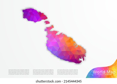 Malta Map - World Map International vector template with polygon style and gradient colorful isolated on white background for website, design, infographic - Vector illustration eps 10