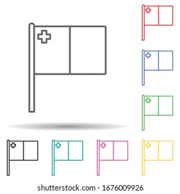 Icono de conjunto multicolor de Malta. Línea delgada simple, contorno vectorial de los iconos de banderas para ui y ux, sitio web o aplicación móvil