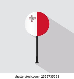 Ilustración vectorial de la bandera del signo del círculo nacional de Malta