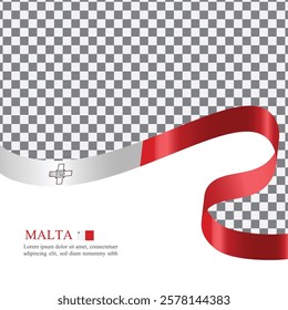 Malta national flag ribbon stock vector