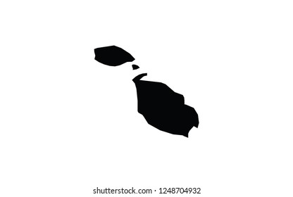 Malta outline map country emblem