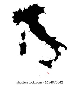 Provincia de Malta destacada en el mapa de Italia Vector EPS 10