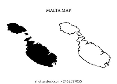 Vektorgrafik zur Länderkarte der Region Malta