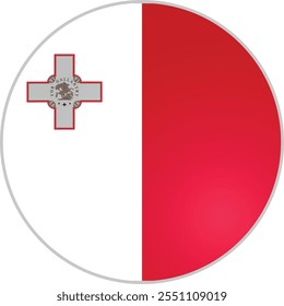 Malta Round Flag Icon Vector