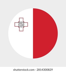 Malta Round Flag Icon Vector Illustration
