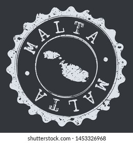 Malta Seal Map. Silhouette Postal Passport Stamp. Round Vector Icon Postmark.