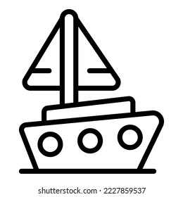 Malta ship icon outline vector. Skyline landmark. Ancient map