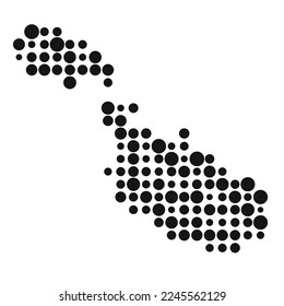 Malta Silhouette Pixelated pattern map illustration