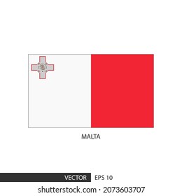 Malta square flag on white background and specify is vector eps10.