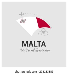 Malta The Travel Destination logo - Vector travel company logo design - Country Flag Travel and Tourism concept t shirt graphics - vector illustration