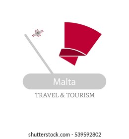 Malta The Travel Destination logo - Vector travel company logo design - Country Flag Travel and Tourism concept t shirt graphics - vector illustration

