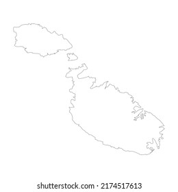 Malta vector country map outline
