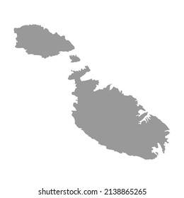 Silhouette de mapa del país vector de Malta