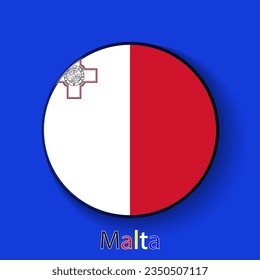 Malta vector flag. Football europe 2024 tournament championship. Round badges of the country in the actual championship colors.