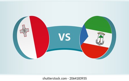 Malta versus Äquatorialguinea, Teamsportwettbewerbe-Konzept. Länderflagge.