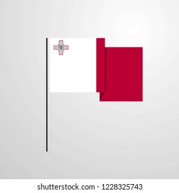 Malta waving Flag design vector
