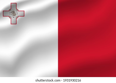 vector de bandera ondulada de Malta editable