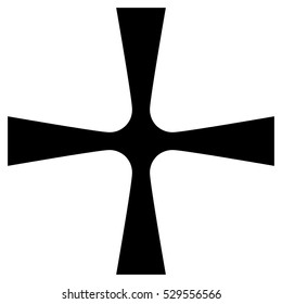 Maltese cross, design vector silhouette of the cross.