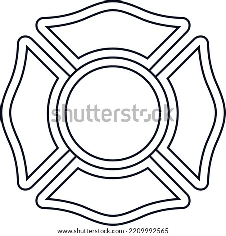 Maltese Cross Fire Department Template Clipart - Vector Illustration