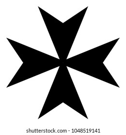 Maltese cross icon black color
