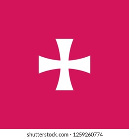 Maltese Cross icon vector. Maltese Cross sign on pink background. Maltese Cross icon for web and app