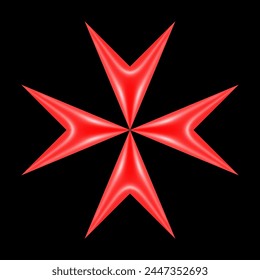 Maltese cross on black background