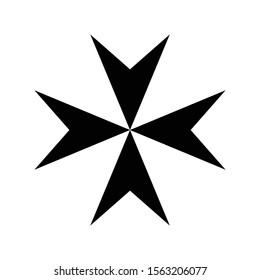 The Maltese cross symbol isolated on white