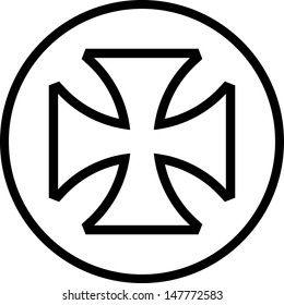 Maltese cross vector icon 