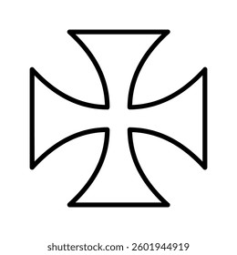 Maltese Cross vector icon color editable