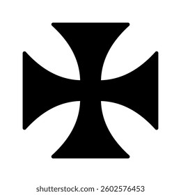 Maltese Cross vector icon color editable