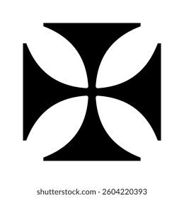 Maltese Cross vector icon color editable