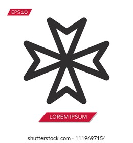 maltese cross vector icon symbol