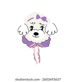 Maltese Dog breed Hand drawn Color Illustration for pet-themed designs, apparel, prints, and digital projects
