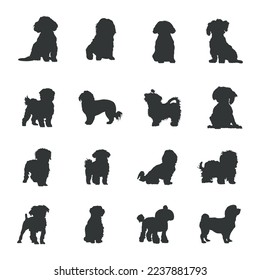 Maltese dog silhouettes ,Maltese dogs silhouettes svg