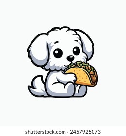 Diseño de pegatina troquelada de taco de perro maltés