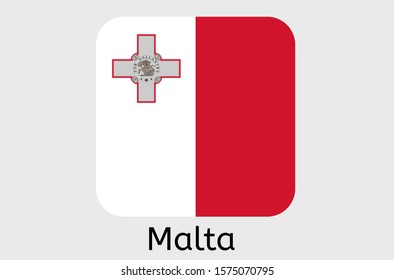 Maltese flag icon, Malta country flag vector illustration