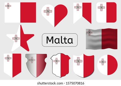 Maltese flag icon, Malta country flag vector illustration