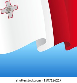 Maltese flag wavy abstract background. Vector illustration.