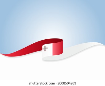 Maltesische Flagge, scharfer abstrakter Hintergrund. Vektorgrafik.