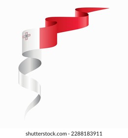 Maltese flag wavy abstract background. Vector illustration.