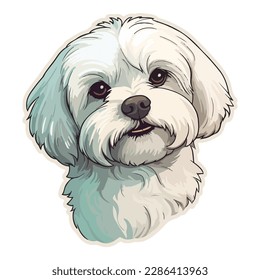 Maltese Lap-dog Flat Icon Isolated On White Background