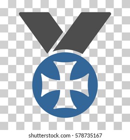 Maltese Medal icon. Vector illustration style is flat iconic bicolor symbol, cobalt and gray colors, transparent background. Designed for web and software interfaces.